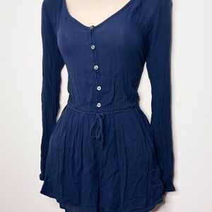 Hollister Button Front Long Sleeve Romper
